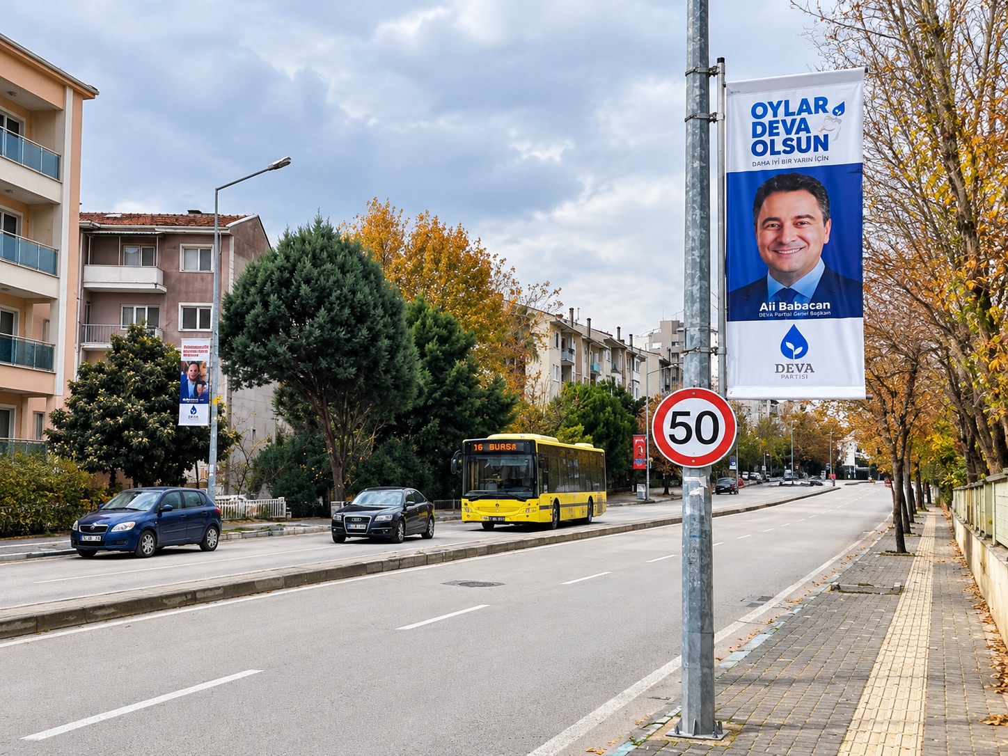 Balıkesir’de DEVA Partisi reklamını gösteren direk reklam uygulaması