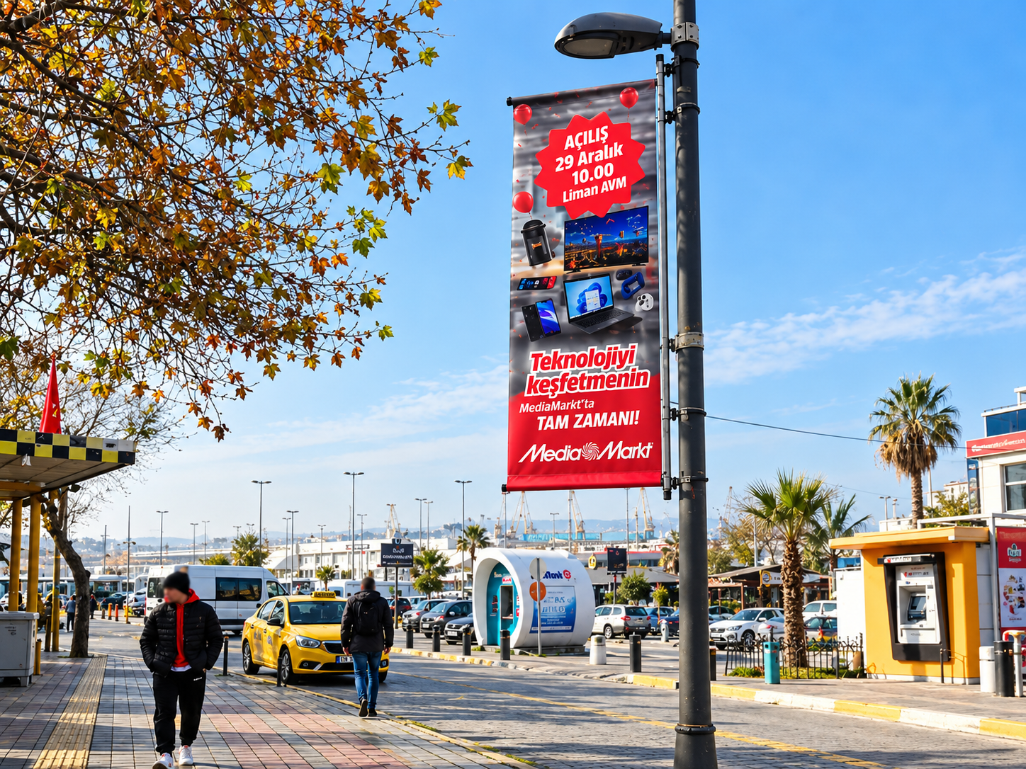 Yalova’da MediaMarkt kampanyasını gösteren direk reklam uygulaması